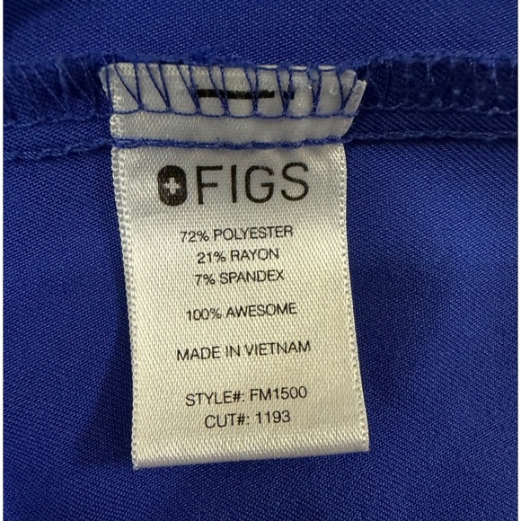 FIGS Technical Collection Leon Pocket Scrub Top Mens Size XXL Royal Blue Stretch - Picture 3 of 9